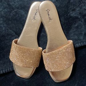 Rose gold Rhinestone slides